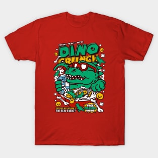 Retro Cereal Box Dino Crunch Dinosaur // Junk Food Nostalgia // Cereal Lover T-Shirt